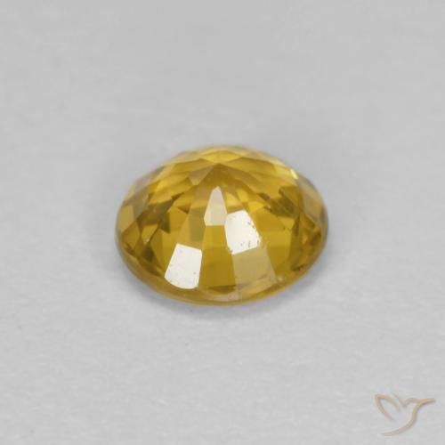 Sapphire Gemstone in 4.5 mm (calibrated) Size for Sale, Sapphire Stone in Deep Golden Orange Color