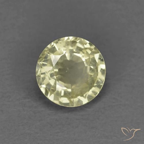 0.41 ct Yellow Sapphire Stone, Natural Sapphire in Round Facet Shape for Sale