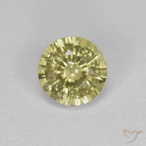 0.46ct Natural Pale Yellow Sapphire, Round, VS