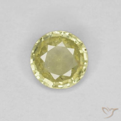 0.37ct Natural Medium-Light Yellow Sapphire, Round, VS
