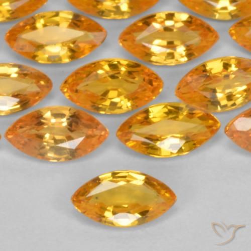 0.19ct Natural Gold Sapphire, Marquise, VS