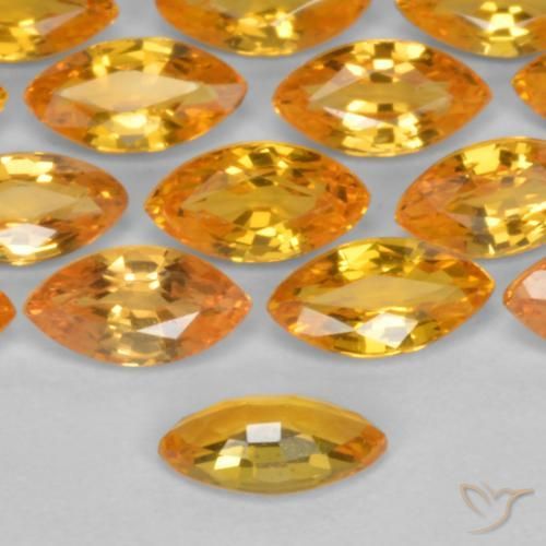 Sapphire Gemstones in 4.9 x 2.5 mm Size for Sale, Sapphire Stones in Gold Color
