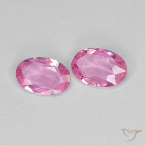 0.78 ctw Pink Sapphire Stones, Natural Sapphire in Oval Facet Shape for Sale
