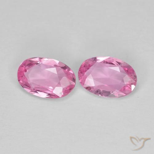 0.87 ctw Pink Sapphire Stones, Natural Sapphire in Oval Facet Shape for Sale