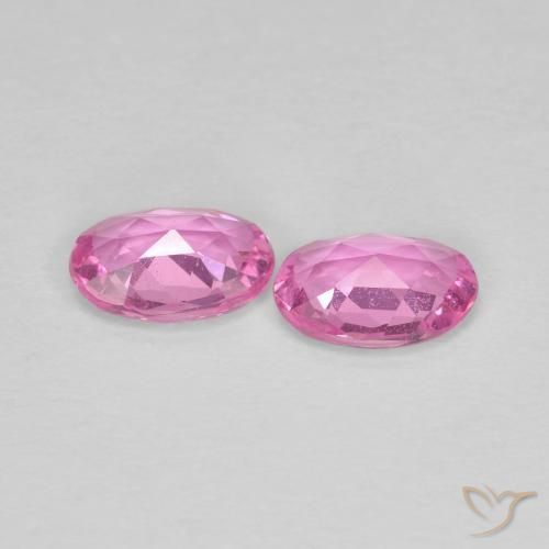 Sapphire Gemstones in 6 x 4 mm (calibrated) Size for Sale, Sapphire Stones in Medium Pink Color