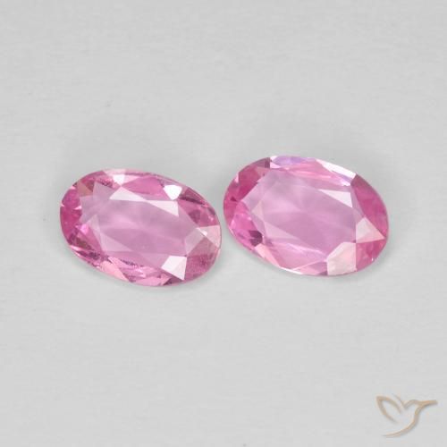 0.69 ctw Pink Sapphire Stones, Natural Sapphire in Oval Facet Shape for Sale