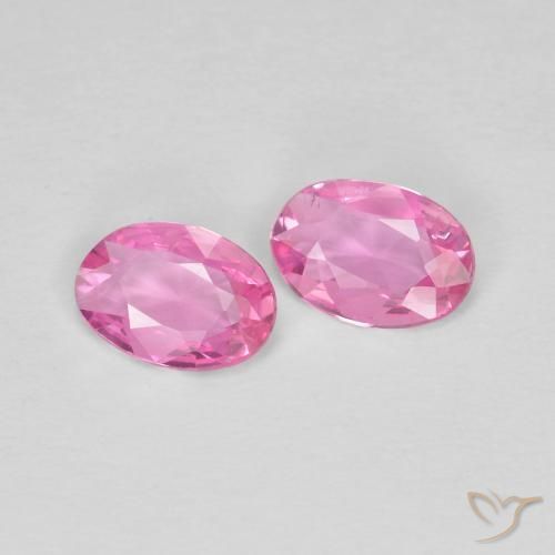 0.68 ctw Pink Sapphire Stones, Natural Sapphire in Oval Facet Shape for Sale