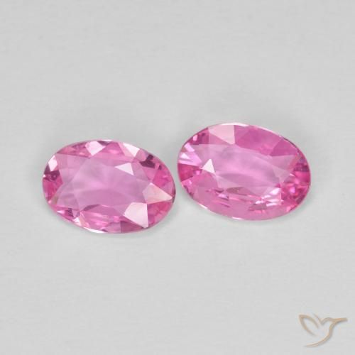 0.78 ctw Pink Sapphire Stones, Natural Sapphire in Oval Facet Shape for Sale