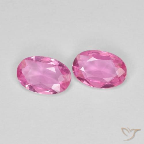 0.77 ctw Pink Sapphire Stones, Natural Sapphire in Oval Facet Shape for Sale