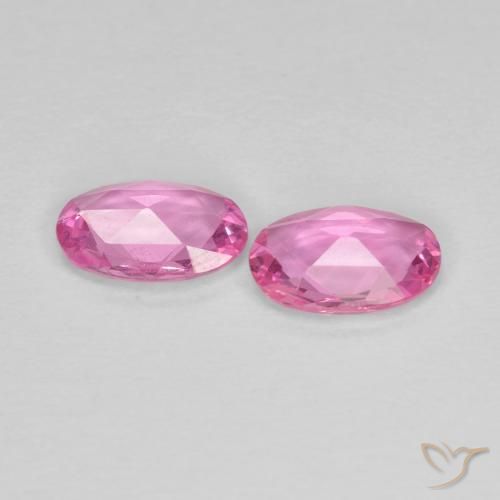 Sapphire Gemstones in 6 x 4 mm (calibrated) Size for Sale, Sapphire Stones in Medium Pink Color