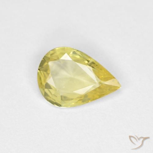 0.45ct Natural Light Yellow Sapphire, Pear Shape, VVS