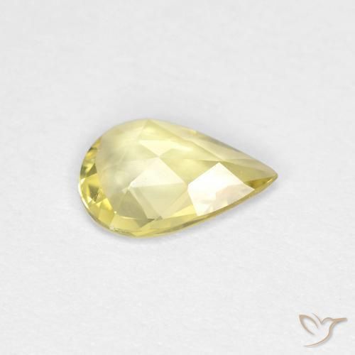 Sapphire Gemstone in 7 x 5 mm (calibrated) Size for Sale, Sapphire Stone in Light Yellow Color