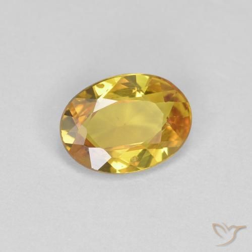 0.71 ct Golden Sapphire Stone, Natural Sapphire in Oval Facet Shape for Sale