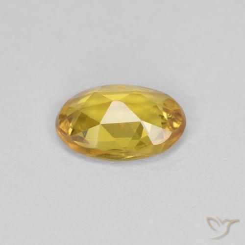 Sapphire Gemstone in 7 x 5 mm (calibrated) Size for Sale, Sapphire Stone in Golden Color