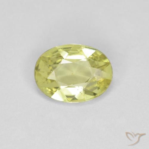 0.66ct Natural Light Greenish Yellow Sapphire, Oval, VS