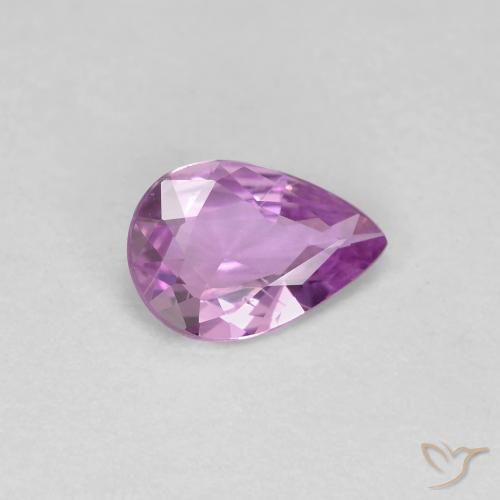 0.48 ct Purple Sapphire Stone, Natural Sapphire in Pear Facet Shape for Sale