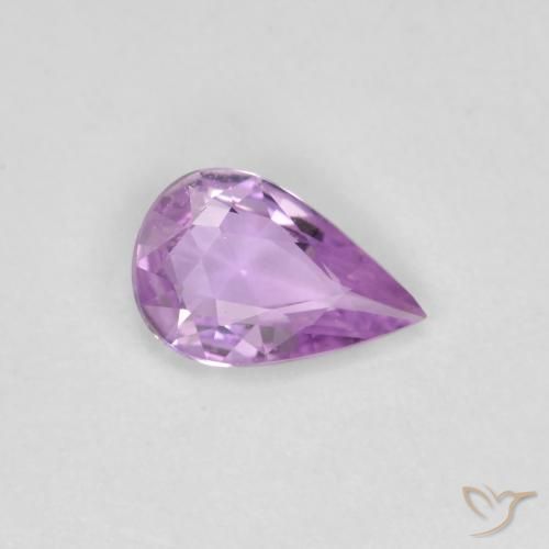 0.50 ct Purple Sapphire Stone, Natural Sapphire in Pear Facet Shape for Sale