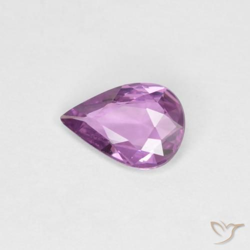0.55 ct Purple Sapphire Stone, Natural Sapphire in Pear Facet Shape for Sale