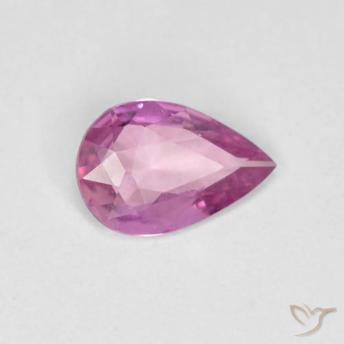 0.43 ct Purple Sapphire Stone, Natural Sapphire in Pear Facet Shape for Sale