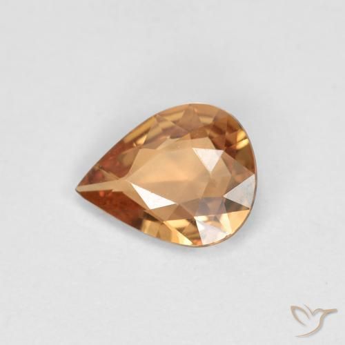 0.46ct Natural Orange-Golden Sapphire, Pear Shape, VVS-VS