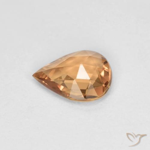 Sapphire Gemstone in 6 x 4.8 mm Size for Sale, Sapphire Stone in Orange-Golden Color