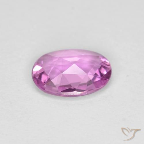Sapphire Gemstone in 7 x 5 mm (calibrated) Size for Sale, Sapphire Stone in Intense Pinkish Purple Color