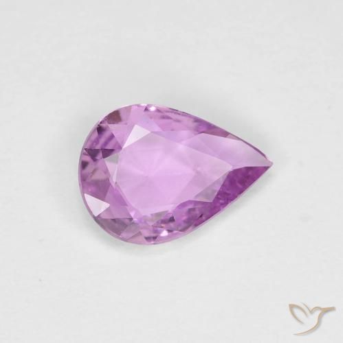 0.53 ct Purple Sapphire Stone, Natural Sapphire in Pear Facet Shape for Sale