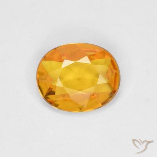 0.58ct Natural Dark Orange-Gold Sapphire, Oval, VVS-VS