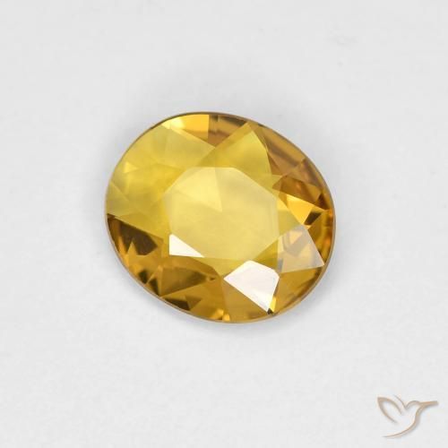 0.53 ct Golden Sapphire Stone, Natural Sapphire in Oval Facet Shape for Sale