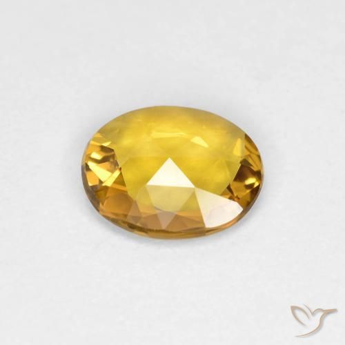 Sapphire Gemstone in 6 x 5.2 mm Size for Sale, Sapphire Stone in Golden Color