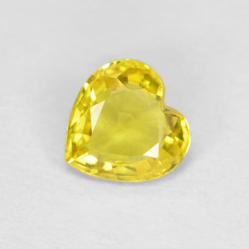 Zafiro Amarillo medio Corazón de 0.4 ct de Tanzania, dimensión 4,7 x 4,6mm, piedra preciosa natural Calentada, claridad VS, Zafiro Forma de corazón de 1 pieza, dureza de Mohs de 9 Adecuado para joyas de uso diario , Piedra de la sabiduría, Photo A