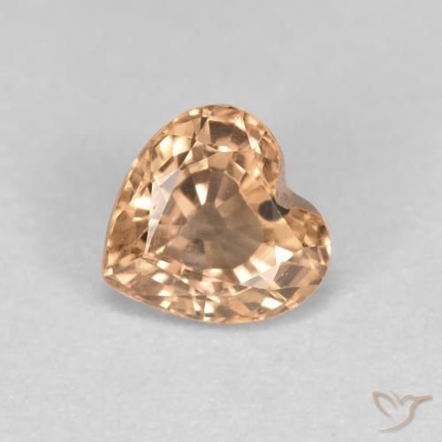 0.53 ct Orange Sapphire, 4.6 x 4.6 mm Heart Cut From Tanzania, Photo A