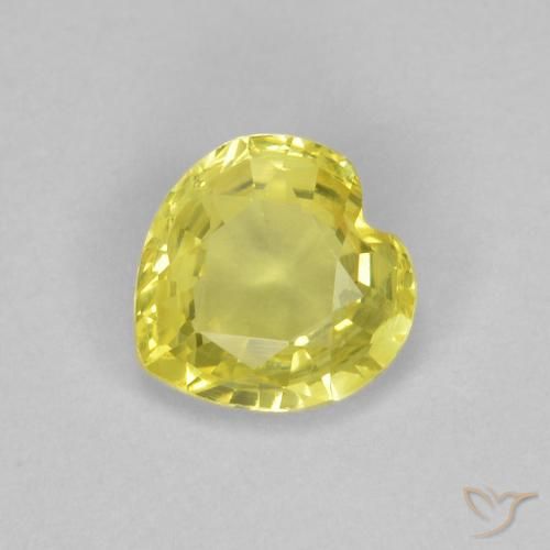 0.43 ct Yellow Sapphire, 4.6 x 4.5 mm Heart Cut From Tanzania, Photo A