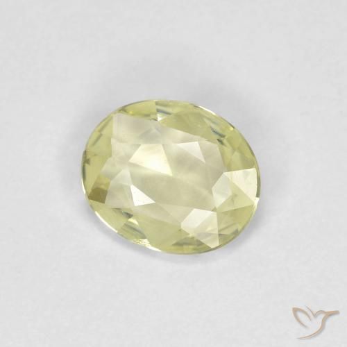 0.56 ct Yellow Sapphire Stone, Natural Sapphire in Oval Facet Shape for Sale