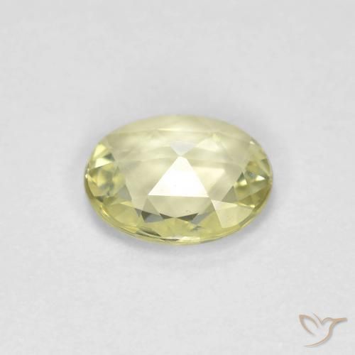 Sapphire Gemstone in 6 x 5 mm Size for Sale, Sapphire Stone in Medium-Light Yellow Color
