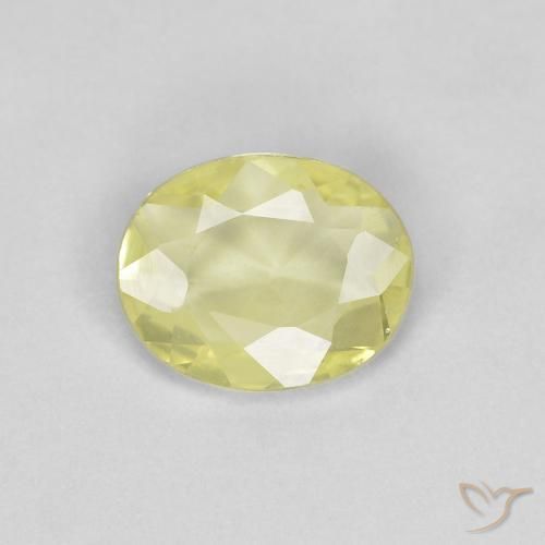 0,53 ct loser gelber Saphir, 6,1 x 4,9 mm Ovalschliff aus Tansania, Photo A