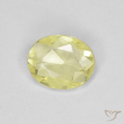 0.53 ct Yellow Sapphire Stone, Natural Sapphire in Oval Facet Shape for Sale