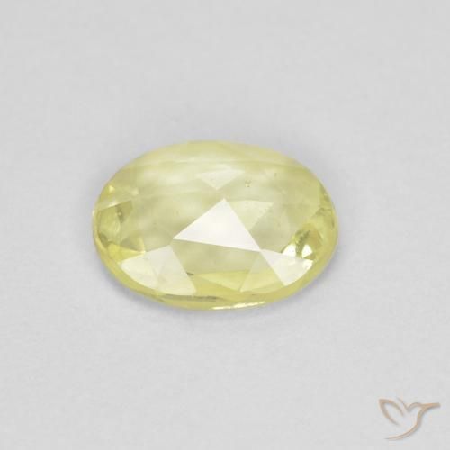 Sapphire Gemstone in 6.1 x 4.9 mm Size for Sale, Sapphire Stone in Light Yellow Color
