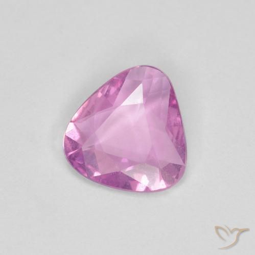 0.61 ct Pink Sapphire Stone, Natural Sapphire in Trillion Facet Shape for Sale