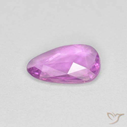 Sapphire Gemstone in 8.1 x 5.1 mm Size for Sale, Sapphire Stone in Pinkish Purple Color