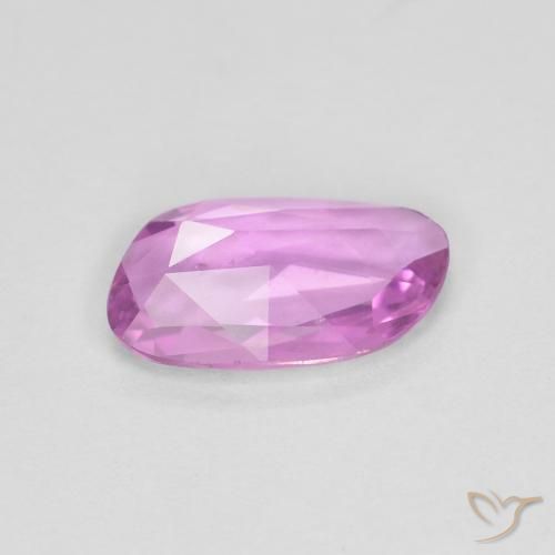 Sapphire Gemstone in 7.8 x 4.6 mm Size for Sale, Sapphire Stone in Intense Pinkish Purple Color