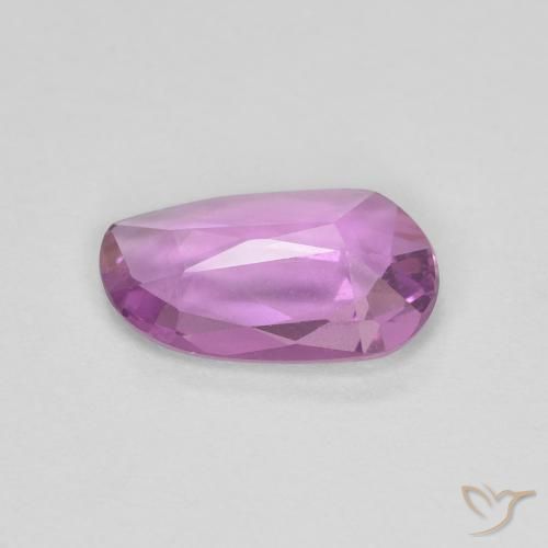 Sapphire Gemstone in 7.9 x 4.9 mm Size for Sale, Sapphire Stone in Deep Pinkish Purple Color