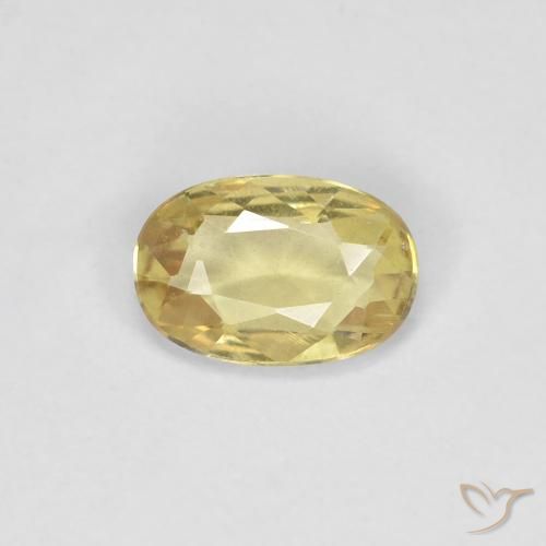 Zafiro amarillo suelto de 0,49 quilates, talla ovalada de 6,1 x 4,1 mm, procedente de Tanzania, Photo A