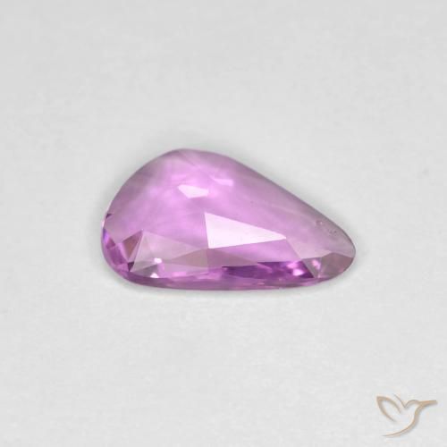 Sapphire Gemstone in 8.5 x 5.3 mm Size for Sale, Sapphire Stone in Intense Pinkish Purple Color