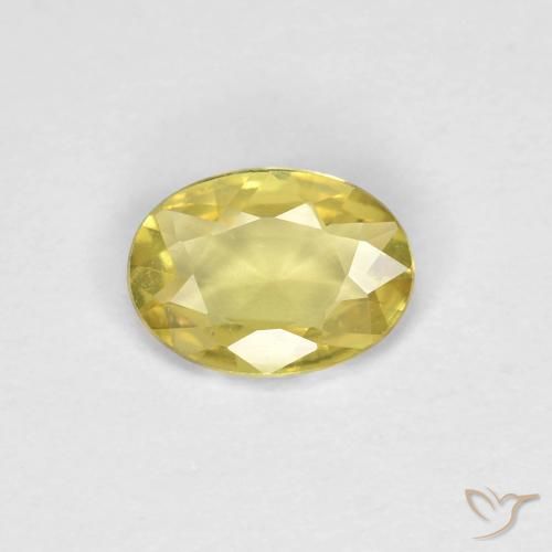 Zafiro amarillo suelto de 0,36 quilates, talla ovalada de 5,7 x 4,2 mm, procedente de Tanzania, Photo A