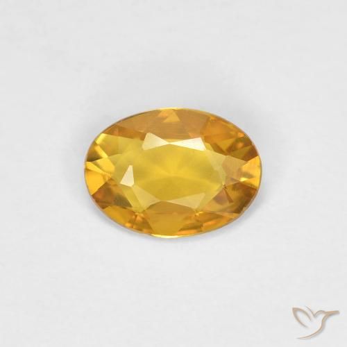 0.34ct Natural Deep Golden Orange Sapphire, Oval, VVS-VS