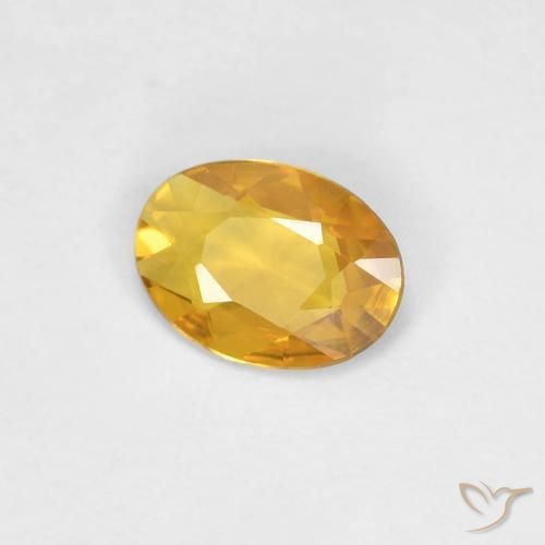 0.34 ct Golden Sapphire Stone, Natural Sapphire in Oval Facet Shape for Sale
