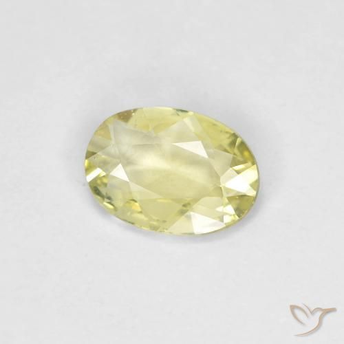 0.36 ct Yellow Sapphire Stone, Natural Sapphire in Oval Facet Shape for Sale
