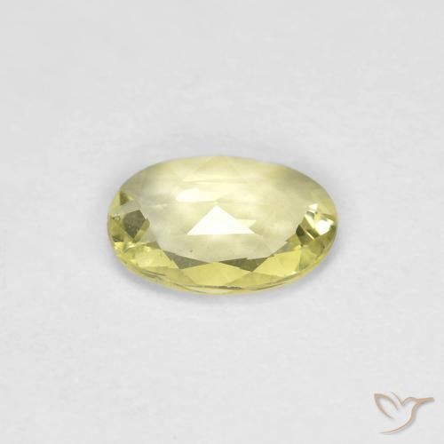 Sapphire Gemstone in 5.7 x 4.1 mm Size for Sale, Sapphire Stone in Medium-Light Yellow Color