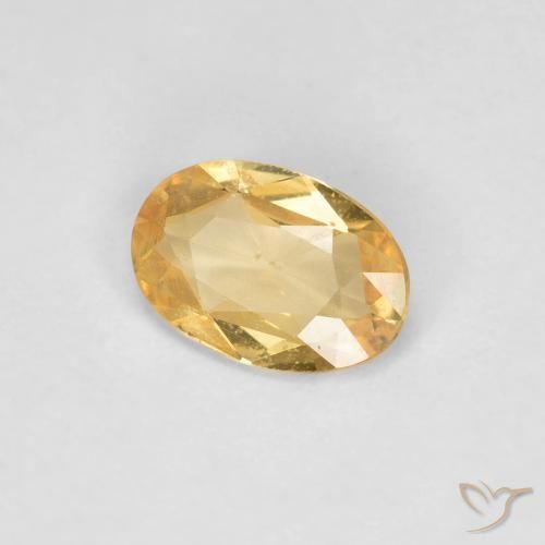 0.41 ct Golden Sapphire Stone, Natural Sapphire in Oval Facet Shape for Sale